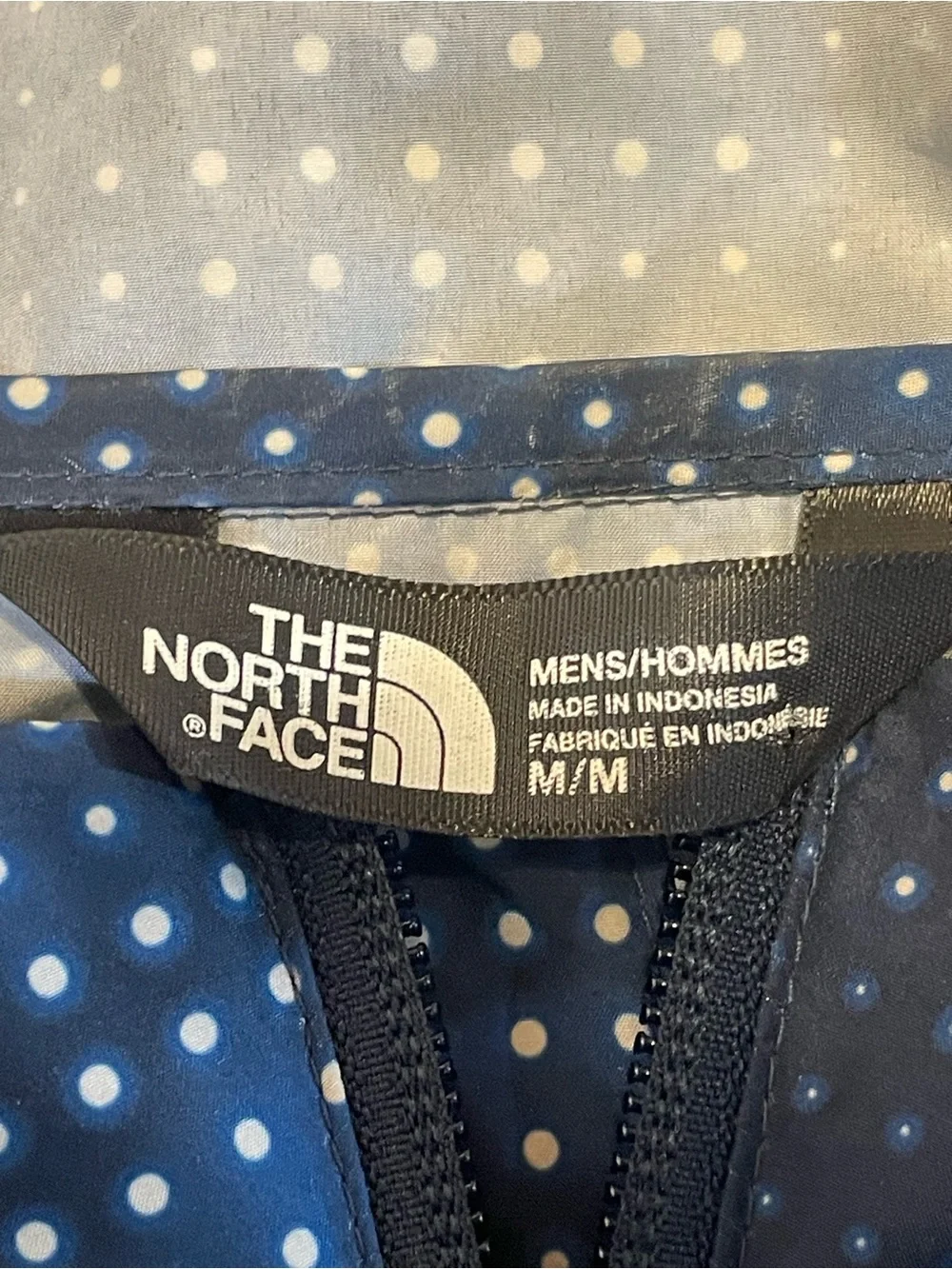 The North Face Flyweight Hoodie Mens Medium Blue Dot Windbreaker Full Zip Jacket